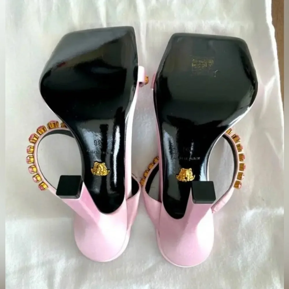 Versace satin heeled